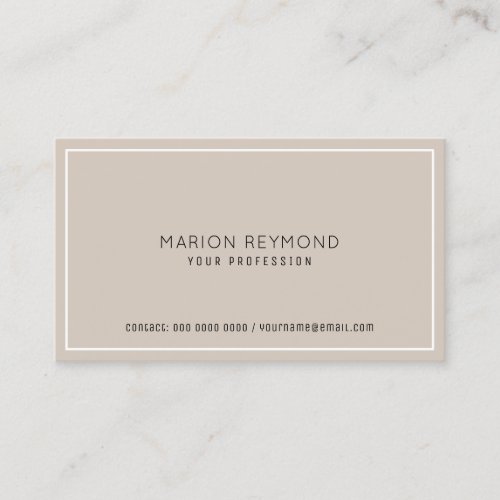 minimal elegant pale taupe professional business card