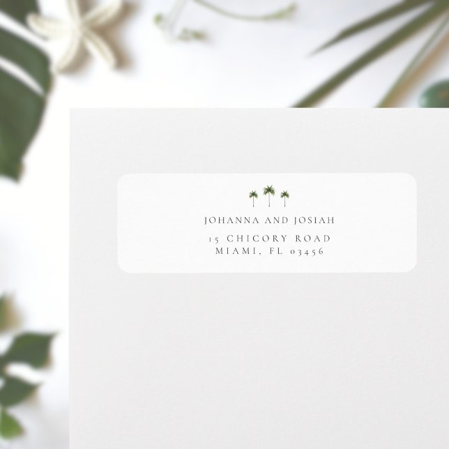 Minimal Elegant Palm Tree Return Address Label (Creator Uploaded)