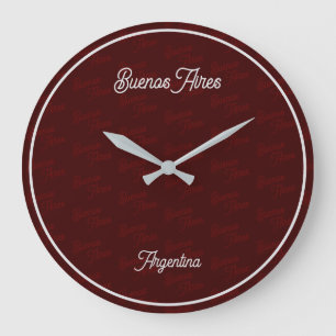 Minimal, Elegant, Pattern Buenos Aires, Argentina Large Clock