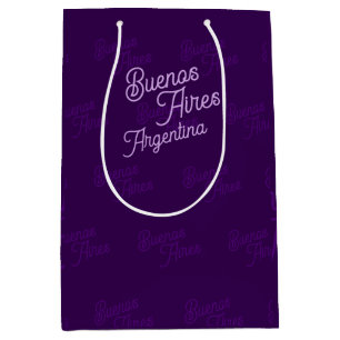 Minimal, Elegant, Pattern Buenos Aires, Argentina Medium Gift Bag