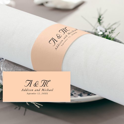 Minimal Elegant Peach Napkin Bands