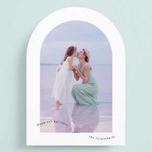 Minimal Elegant Photo Happiest Arch Christmas Card