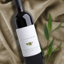 Minimal Elegant Pine Branch Any Year Anniversary Wine Label