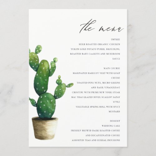 Minimal Elegant Potted Cactus Green Foliage  Menu