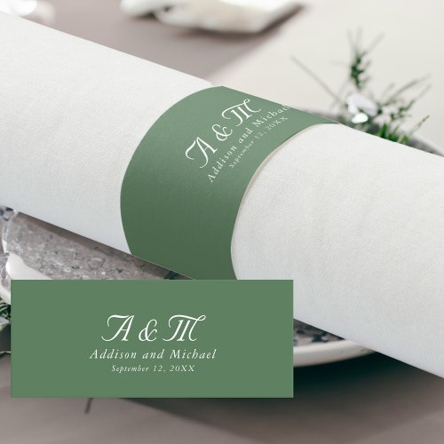 Minimal Elegant Powder Green Napkin Bands