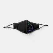 Minimal elegant pretty mint purple cat silhouette premium face mask (Front)