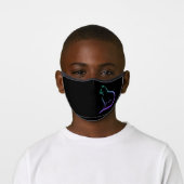 Minimal elegant pretty mint purple cat silhouette premium face mask (Worn)