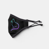 Minimal elegant pretty mint purple cat silhouette premium face mask (Left)