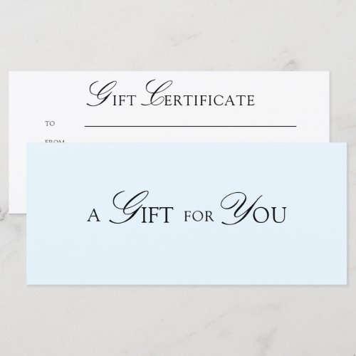 Minimal Elegant QR Code Blue Gift Certificate