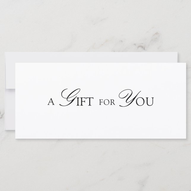 Minimal Elegant QR Code Gift Certificate (Front)