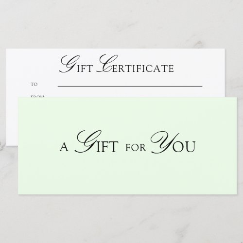 Minimal Elegant QR Code Green Gift Certificate