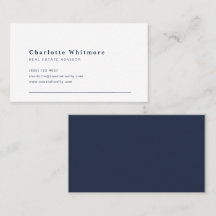 Minimal Elegant Real Estate | Navy Back Design