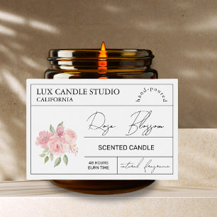 Minimal Elegant Rose Candle Jar Label