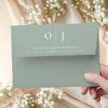 Minimal Elegant Sage Green Wedding Envelope<br><div class="desc">Simple Minimal Elegant Sage Green Wedding Return Address Envelope</div>