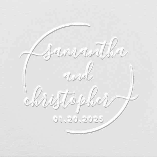 Minimal Elegant Script Calligraphy Couple's Name Embosser (Design)