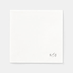 Minimal Elegant Script Monogram Napkins