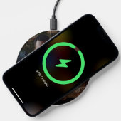 Minimal Elegant Script Personalized Daddy Photo Wireless Charger (Phone)