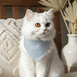 Minimal Elegant Script Pet Name Monogram Pattern Bandana Collar