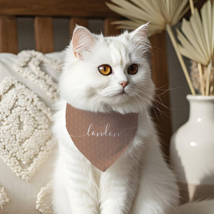 Minimal Elegant Script Pet Name Monogram Pattern Bandana Collar