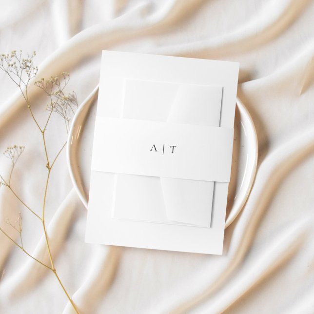 Minimal Elegant Simple Chic Monogram Wedding Invitation Belly Band (Creator Uploaded)
