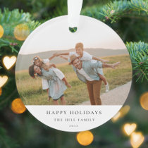 Minimal Elegant Simple | Christmas Family Photo Ornament