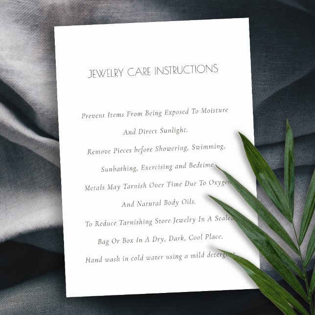 Minimal Elegant Simple  Ivory White Jewelry Care Business Card (Creator Uploaded)