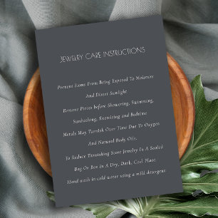 Minimal Elegant Simple Navy Black Jewelry Care Business Card
