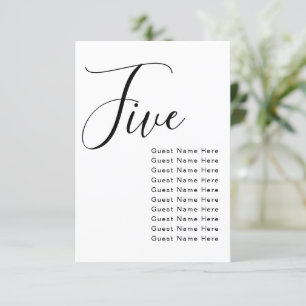Minimal Elegant Table Guest Names Seat Chart Chic