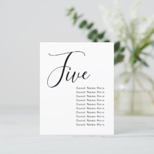 Minimal Elegant Table Guest Names Seat Chart Chic