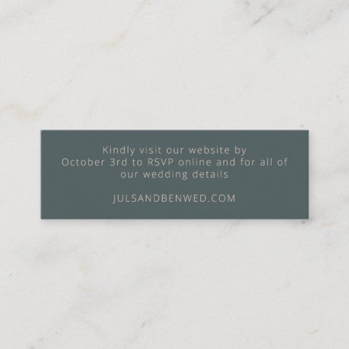 Minimal Elegant Teal Blush Mini Wedding RSVP Card