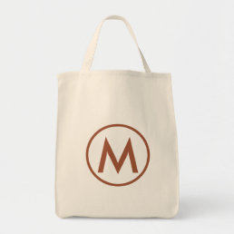 Minimal Elegant Terracotta Monogram Tote Bag