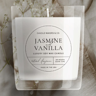 Minimal Elegant Translucent Round Candle Jar Label