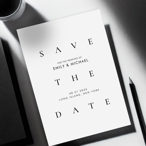 Minimal Elegant Typography Wedding Save the Date