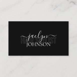 Minimal Elegant Typography White Gray Black Custom Business Card