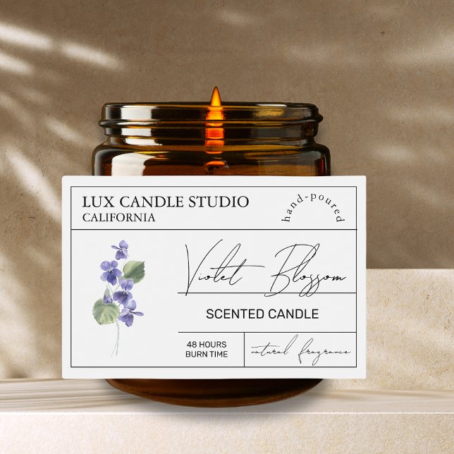 Minimal Elegant Violet Candle Jar Label (Creator Uploaded)