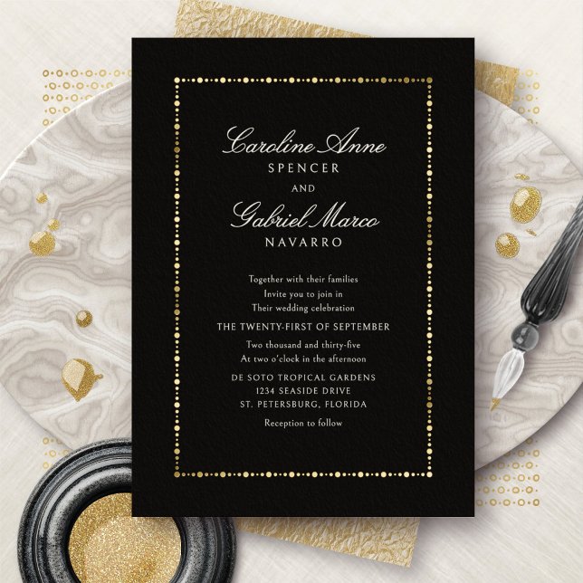 Minimal Elegant Wedding Foil Invitation (Creator Uploaded)