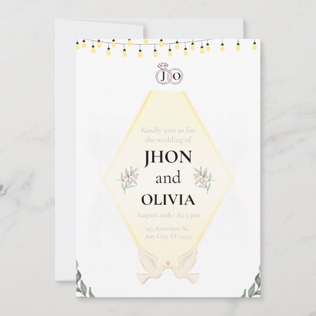 Minimal Elegant Wedding Invitation | Simple Modern (Front)