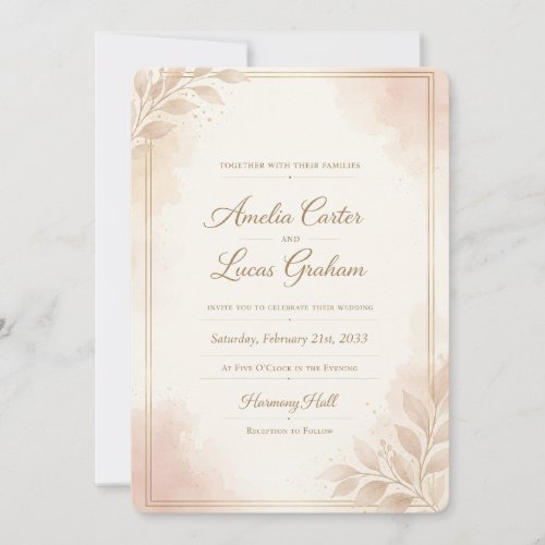 Minimal Elegant Wedding Invitation Template