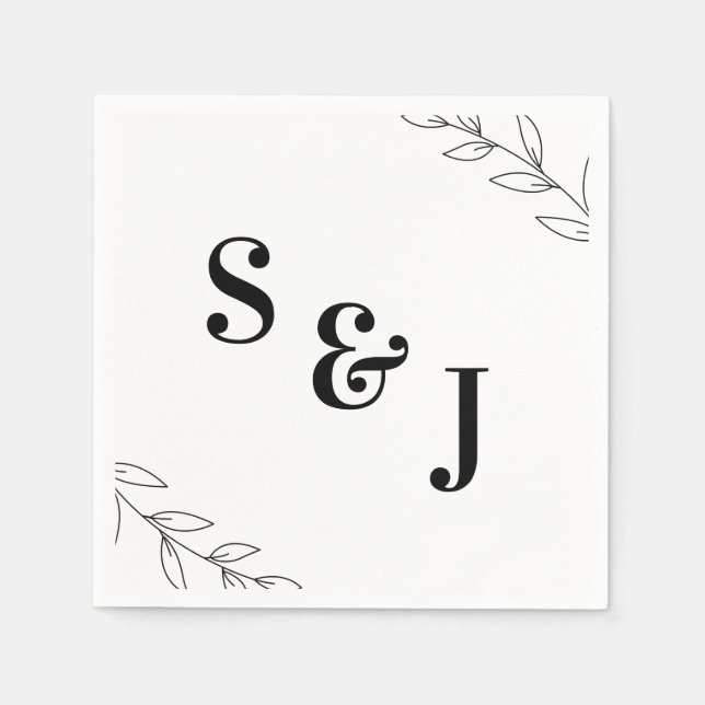 Minimal Elegant Wedding Napkins (Front)