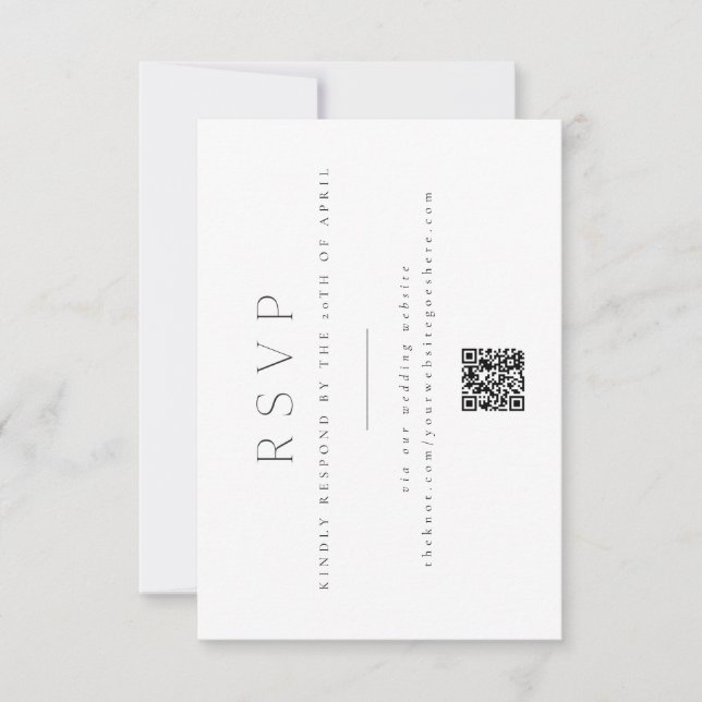 Minimal, Elegant Wedding RSVP (Front)