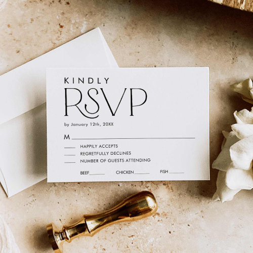Minimal Elegant Wedding RSVP Card Minimal Elegant Wedding RSVP Card