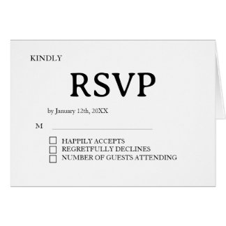 Minimal Elegant Wedding RSVP Card, Cards