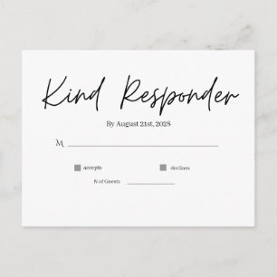 Minimal Elegant Wedding RSVP Postcard