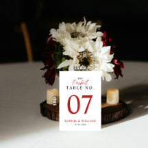 Minimal Elegant Wedding Table Number