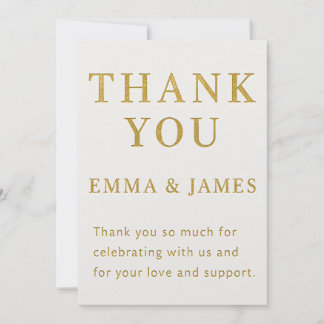 Minimal Elegant Wedding Thank You Card