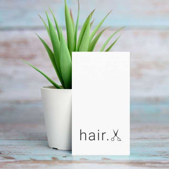 Minimal Elegant White Black Scissors Hairstylist Business Card (Creator Uploaded)
