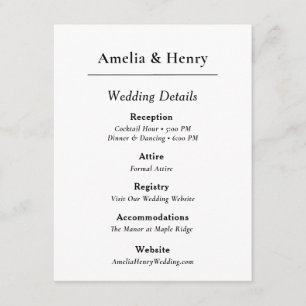 Minimal Elegant White Details Card