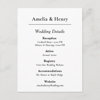 Minimal Elegant White Details Card