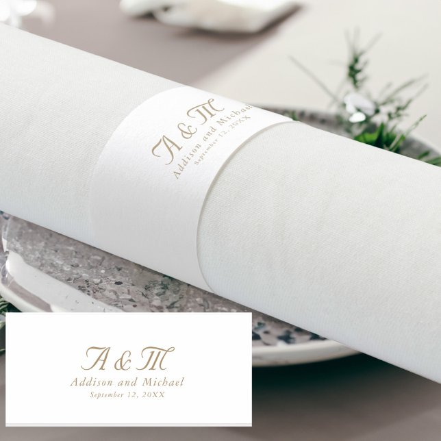 Minimal, Elegant, White Napkin Bands (Creator Uploaded)