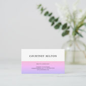 Minimal Elegant White Pale Pink Consultant Business Card (Standing Front)